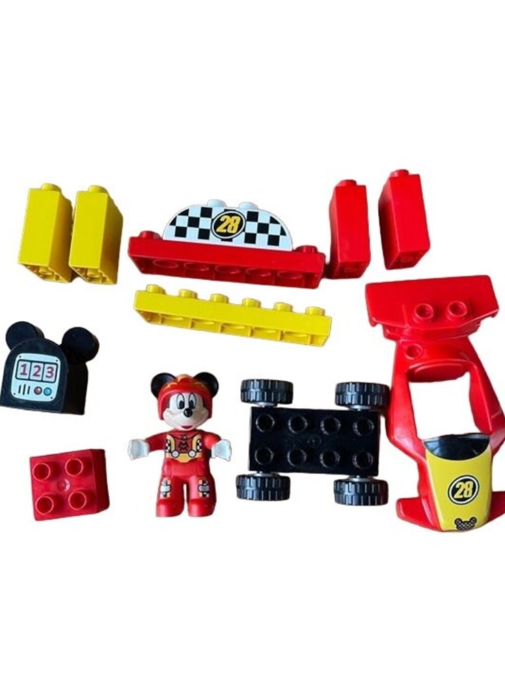 Lego Duplo 10843 Disney Mickey Mouse Racer Roadster Toy Incomplete 12 Pc Retired